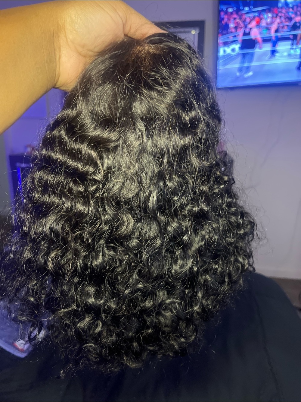 4x4 12inch 100% human hair 200%density kinky curly wig